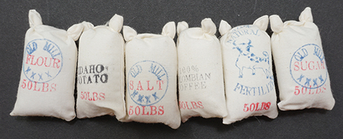 Dollhouse Miniature Food Sacks, 6Pk